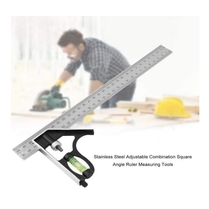 U-Trade Combination Square, 12'/300mm Stainless Steel Combo Square Carpentry Tools,