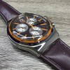 Swatch NEW✅ Swatch Irony PRISIONER Chronograph Dark Purple Leather Men's