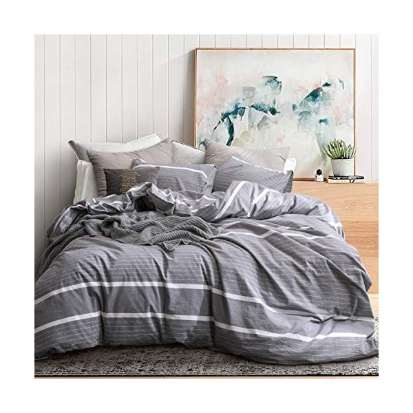 ECOCOTT 3 Pieces Duvet Cover Set King 100% Washed Cotton