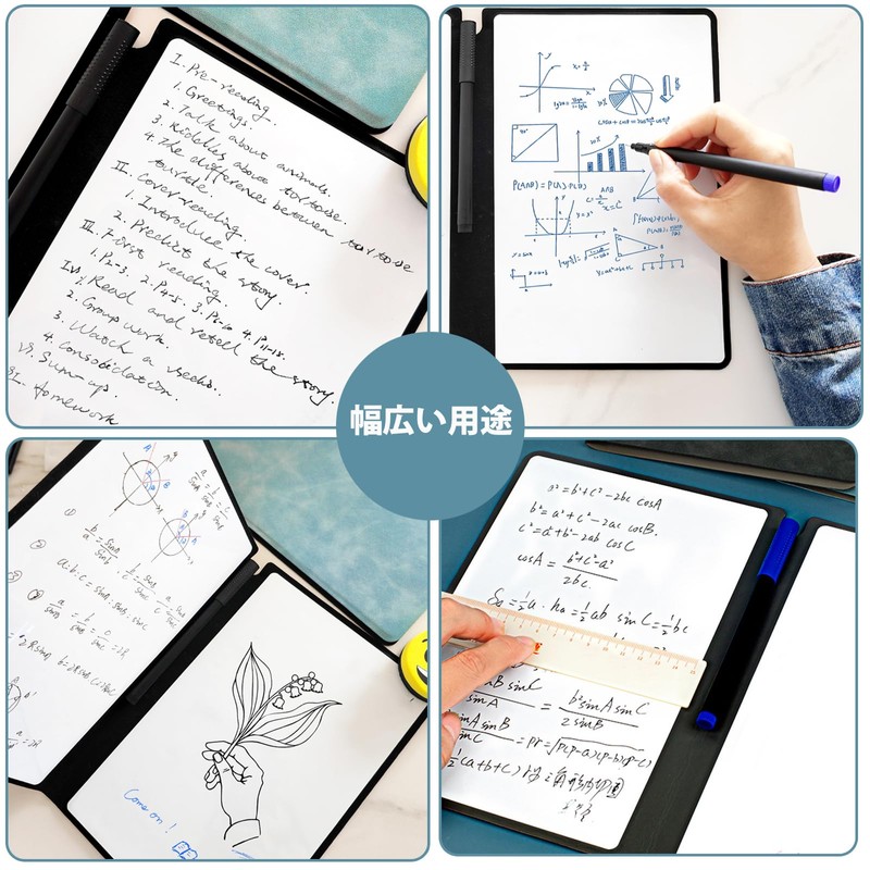 ZiSyouMa Dry Erase Board Notebook (Upgraded Version), Portable Meeting Board,