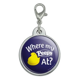GRAPHICS & MORE Where My Peeps at Chrome Plated Metal Pet Dog Cat ID Tag
