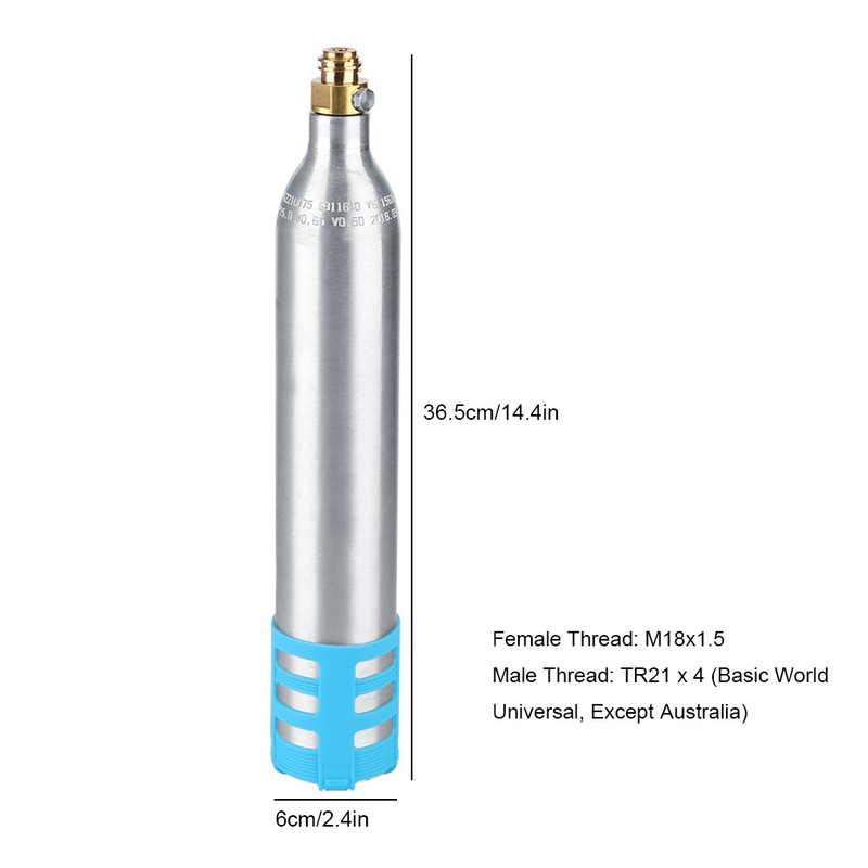 0.6L Refillable Soda Bottle Spare Reusable CO2 Cylinder Accessory for