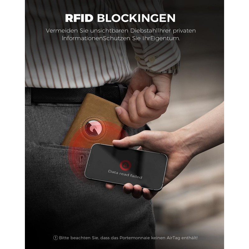 DODENSHA Men's Airtag Wallet Pop-Up Card Case Aluminium with Locking