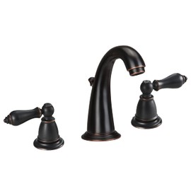 Derengge Oil Rubbe Bronze Widespread Bahtoom Sink Faucet with Drain Assembly,8 Inch Bathroom Faucet 3 Hole Lavatory Faucet,F-9301-ORB