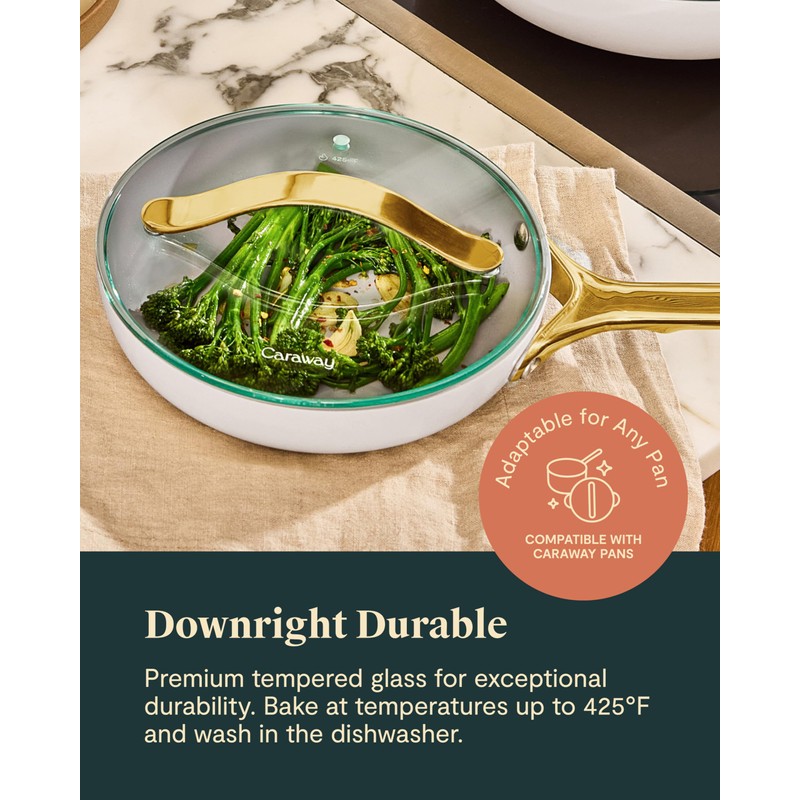 Glass Lid with Gold Handles 7 inch 1.75qt Sauce Pan