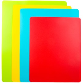 4 Pieces Flexible Cutting Board mats, Plastic Cutting Boards for Kitchen Cooking, Cutting board sheets for Meat and Vegetables, Dishwasher Safe