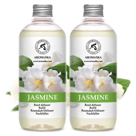 Reed Diffuser Refill With Jasmine Essential Oil 34 Fl Oz - 2x500ml - Fragrance Oil - Room Freshener - Floral Fragrance - Fresh and Long Lasting