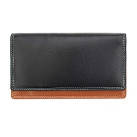 Luxury Multicolour Woman’s Leather Matinee Purse - RFID Blocking Women's RFID Blocking, Ladies Designer Wallet Popper Opening Soft Premium Leathers - Black