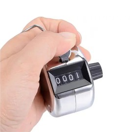plastific Tally Counters Clickers 4-digit Lap Counter Manual Clicker Counters Hand Held Counter Clicker for Coaching, Golf Scoring, Knitting Row Count (Silver Tally Counter)