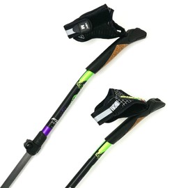 WALX Carbon Pro Impulse Nordic Walking Poles - Lightweight Adjustable Poles for Nordic Walkers, Carbon Lower Shaft, 15° Ergonomic Grip for Comfort & Performance (117-130cm)