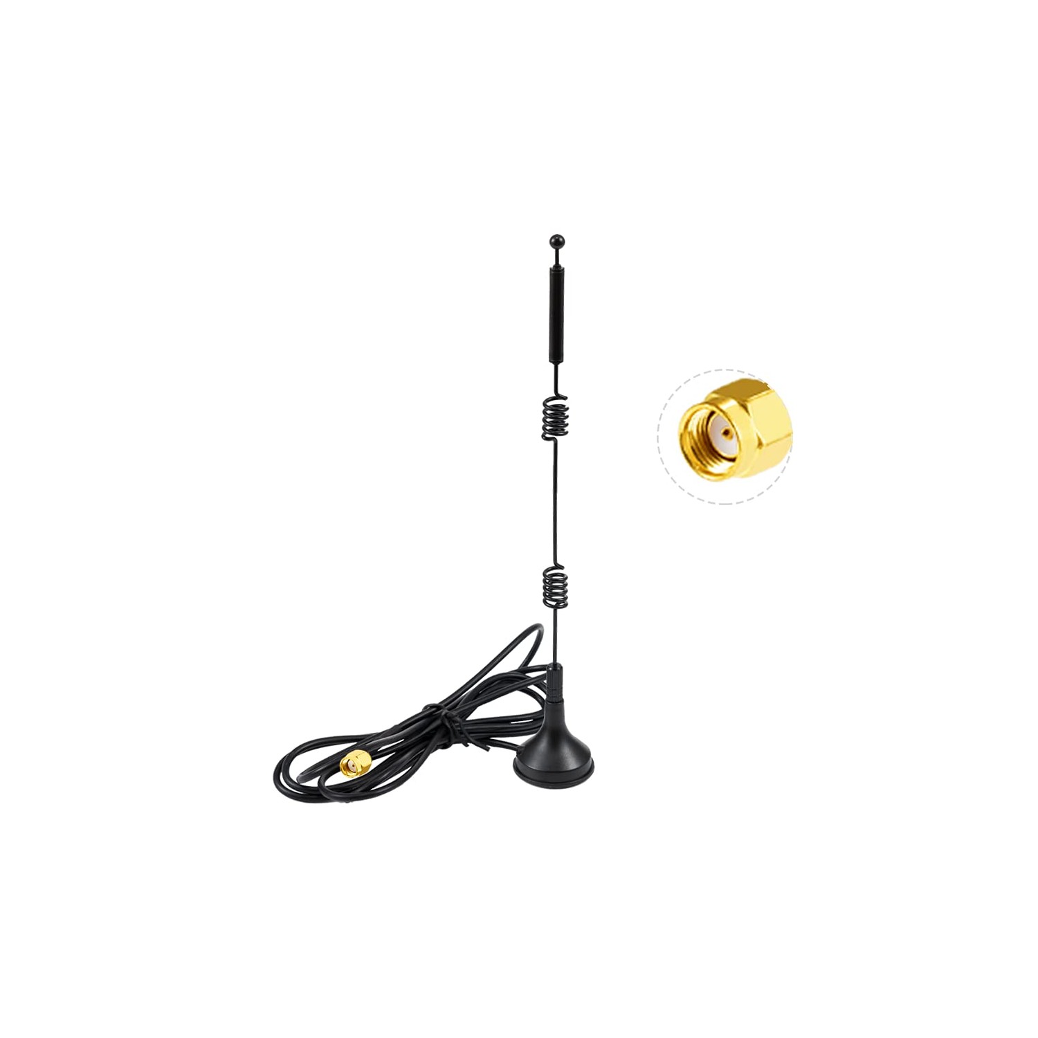 Vecys WiFi Antenne Dual Band 2.4G/5G/5.8G – 12dBi Omnidirectioneel – Magnetische Voet – RP-SMA – 1.5m Kabel – Voor Router En PCIe Kaart 5 miniatura