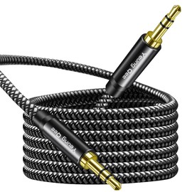 Aux Cord 50ft, 3.5mm Aux Cable - Nylon Braided Aux Audio Cable 3.5mm Male to Male AUX Cord Compatible with Car,Headphones, iPods, iPhones, iPads,Tablets,Laptops,Android Smart Phones& More (50FT/15M)