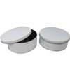 Premium Cookie Tin (2 Pack) Pure White, Elegant Classy Empty