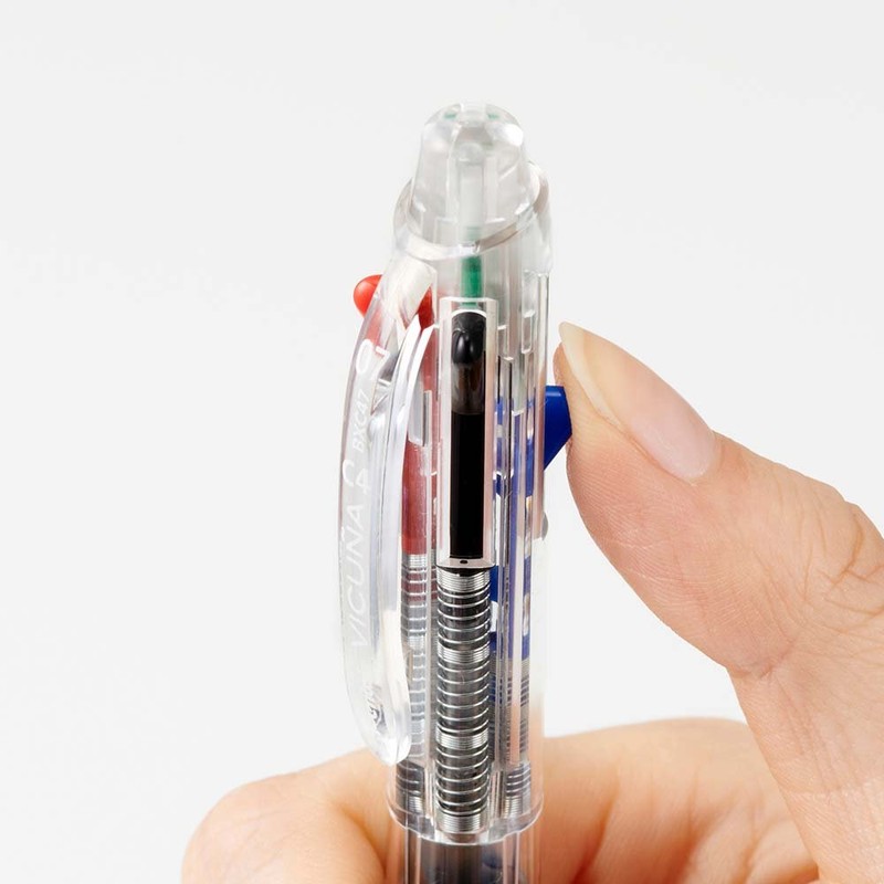 Pentel Ballpoint Pen Vicuna, Fine, Black, Red, Blue, Green, Clear