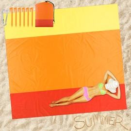 Drydiet 10 x 9 ft Beach Blanket Sandproof Waterproof Extra Large Beach Mat for 2-8 Adults Quick Drying Outdoor Picnic Blanket Lightweight Oversized Sand Free Mat for Travel Camping Hiking(Yellow)