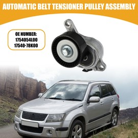 Partuto Automatic Belt Tensioner Pulley Assembly No.17540-54L00 - Car Serpentine Drive Belt Tensioner - for Suzuki Grand Vitara 2.4L 2009-2013 Metal Silver Tone - 1 Pc
