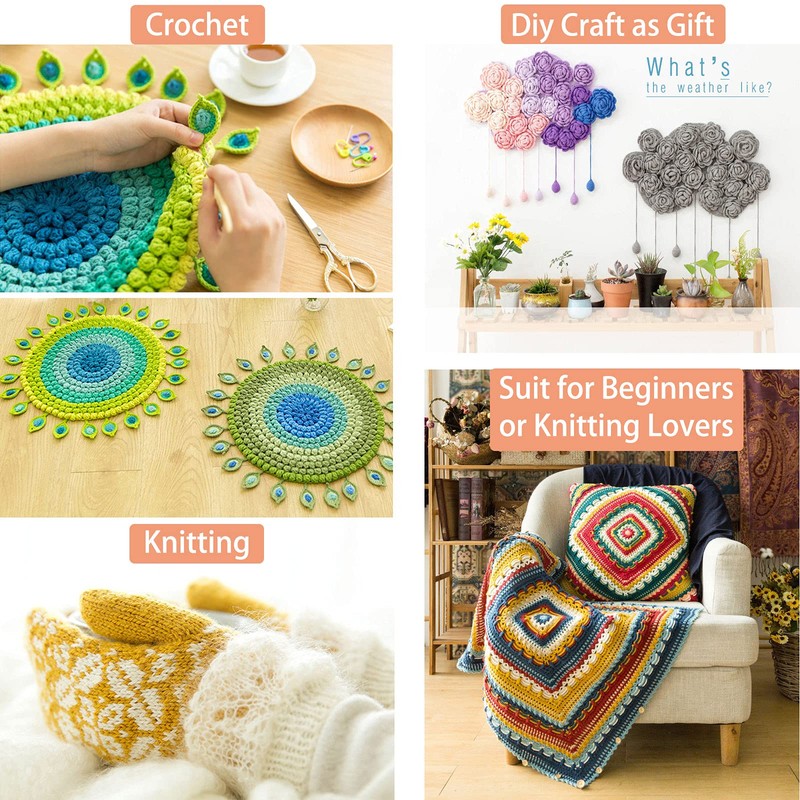 NICEEC 3 Skeins Soft Cotton Yarn 5ply Baby Cotton Yarn