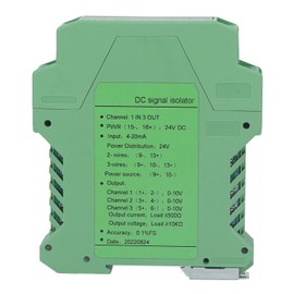 Current Signal Isolator Transmitter 1 In 3 Out DC Signal Conditioner Current Voltage Transmitter for PLC Detection DC24V 0-10V