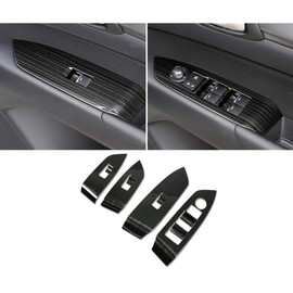 KELEIMAI Car Accessories Fit for Mazda CX-5 CX5 2017-2021 2022 2023 2024 2025 Automobile Door Window Control Panel Cover Molding Door Lock Switch Trim (Brushed Black) Stainless Steel 4 PCS
