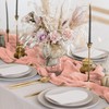 FANPROMS Peach Cheesecloth Table Runner Boho Wedding Cheese Cloth Table