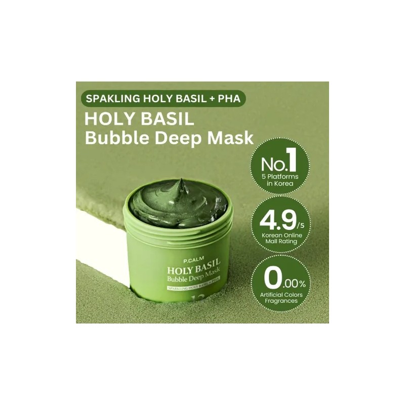 P.calm Holy Basil Bubble Deep Mask 90g Tipo De Piel