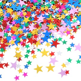 Pack of 6000 Confetti Birthday Decoration, 60 g Star Confetti Silver, Confetti Holographic, Stars Glitter Sequins, Table Scatter Decoration, Acrylic Stars Confetti Decoration for Party, Wedding