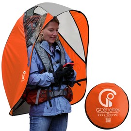 GOSHELTER - Wearable Umbrella Hands Free for Adults, Backpack Shade Canopy - Made in USA, Orange