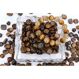 [Power Stone Shop 728] 17.6 oz (500 g) Natural AAAAA High Grade Ruffled Stone, Large Tiger Eye (0.4 - 0.6 inches (10 - 15 mm)), Crystal, Amethyst, Citrine, Rose Quartz, Garnet, Peridot, Lapis Lazuli,