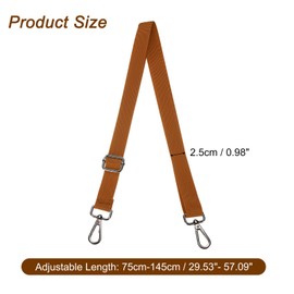 sourcing map Wide Shoulder Strap, 2.5cm Adjustable Crossbody Purse Strap Replacement for Shoulder Bag Handbag, Light Brown, Black Pull Core Buckle