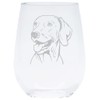 Weimaraner themed, dog stemless wine glass, 17 oz.