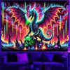 BlissYard Dragon Tapestry Blacklight Tapestry 78x59 Inch UV Wall Hanging