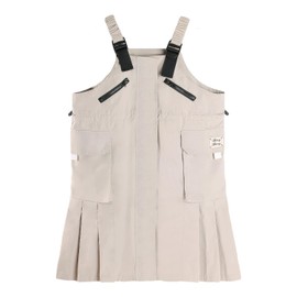 Barry Banny Girls Overalls Dress Cargo Adjustable Straps Little Girls Jumper Summer with Pockets 4-15Y (Medium) Khaki