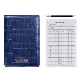 Scott Edward Golf Scorecard Cover Leather Scorecard Holder Statistics and Score Tracking Waterproof Soft Thick Grey/Black/Blue/Orange