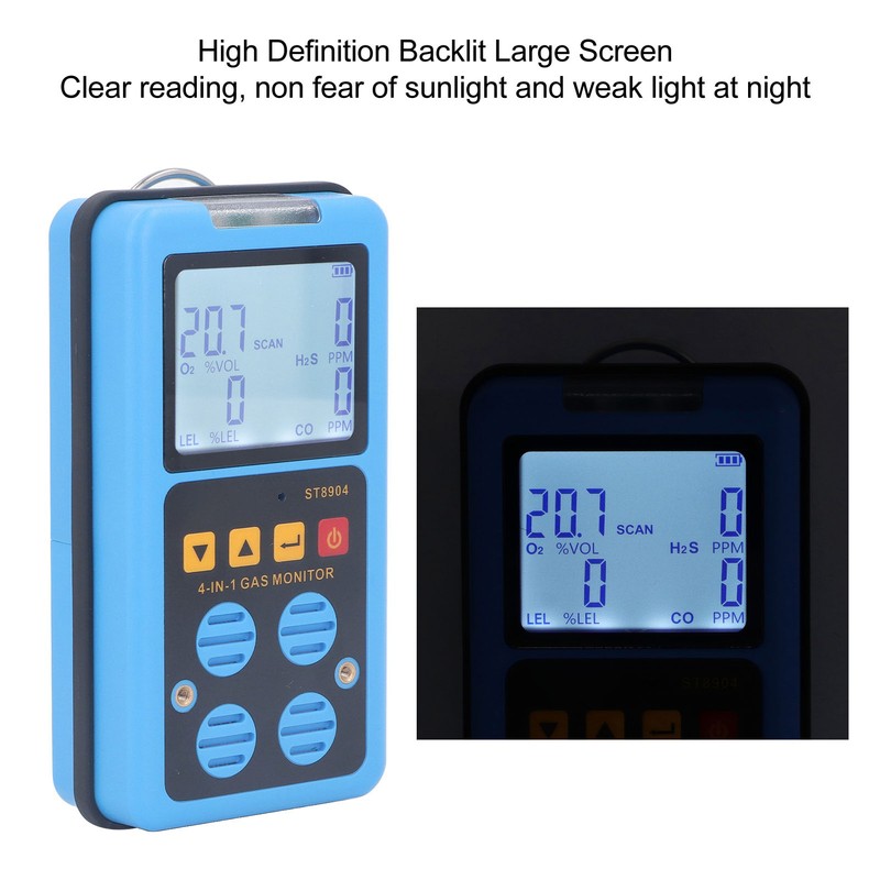 Gas Monitor 4 in 1 CO H2S O2 LEL Accurate