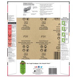 Gator 9" x 11" Multi-Surface Sanding Sheets, 36 Grit, 25 Pack