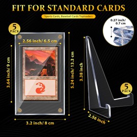 5 Pieces Screw Trading Card Case with 5 Pieces Display Stands Baseball Card Holder Clear Card Protectors for Baseball Football Sports Card Trading Cards Game Card Storage and Display