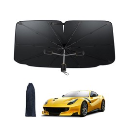 CHICHL Sunshade, 2026 Improved Version, Perfect Fit, Umbrella Type, Light Vehicles, Universal, Medium and Large SUV, MPV Compatible, Windshielding, Heat Blocking, UV Protection, Heat Protection, Heat Protection, Overnight in Car, Sunshade, Easy to Install, Folding Type, Storage Pouch Included, Rearview Mirror Position Open (MApprox. 51.2 x 29.5 inches (130 x 75 cm)