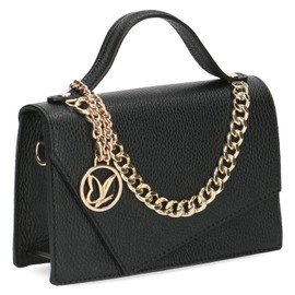 CAPRICE Women's Leather Handbag, Small, Black Nappa, 1, Black (Black Nappa)