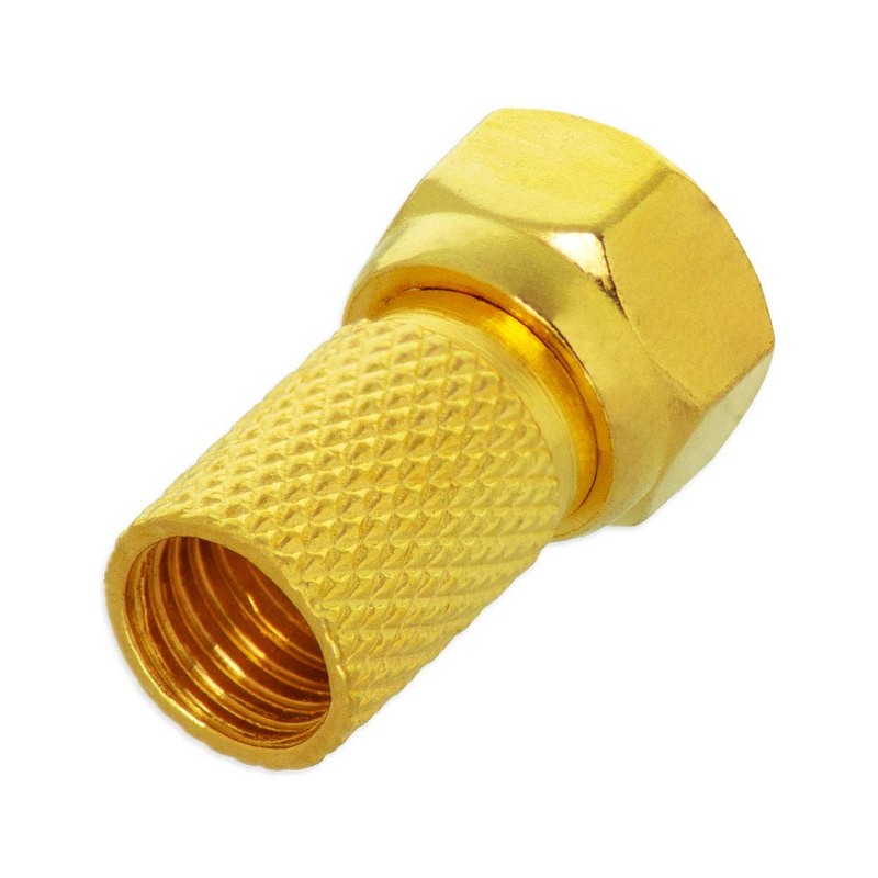 Elektronik-Technik F-Connector 6.5-7 mm + F-Double Socket Gold-Plated Coupling Satellite
