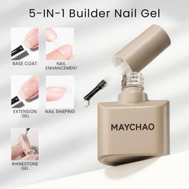 MAYCHAO 15ML Gel Nail Polish 1Pc Gel Polish Soak Off UV LED Nail Polish Nail Art Starter Manicure Salon DIY at Home, 0.5 OZ Builder
