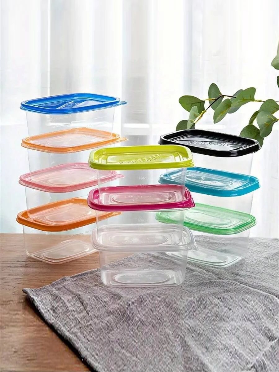UrbanNest Refrigerator Storage Box – Stackable Transparent Containers with Lids, Kitchen Food Preservation