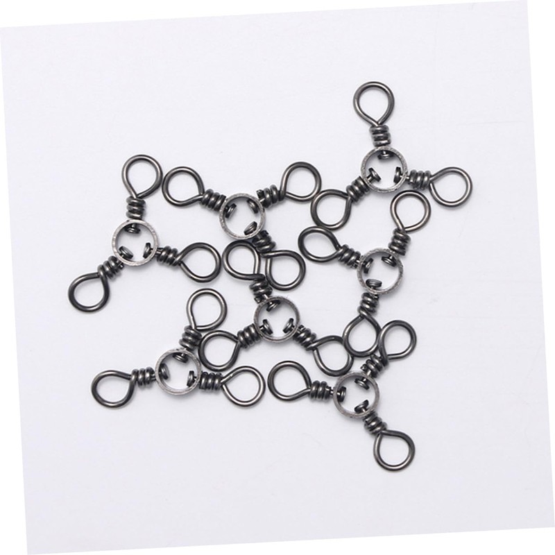 Totority 50pcs Fishing Swivels Connector Way Fishing Swivels for Tackle