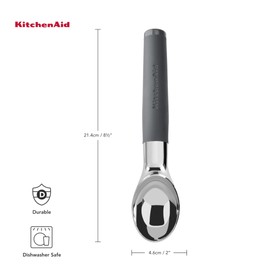 KitchenAid Soft Grip Ice Cream Scoop - Charcoal Grey