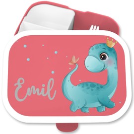 Children's Campus for Mepal - Lunch Box Dinosaur Lunch Box Cute Dino I - 750 ml - Pink - Young Nursery T-rex Lunch Box Saur School Children Gifts Box School Dinos Lunch Box