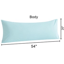 NTBAY Cotton Body Pillowcase - Envelope Closure 20x54 Pillowcase, Breathable and Soft Bed Pillow Case, Aqua
