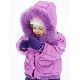 Boao 3 Pairs of Children's Fleece Mittens Fleece Toddler Winter Windproof Gloves (Pink, Rose Red, Purple, 2-3 Years), Pink, rose red, purple