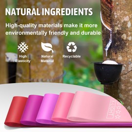 Aouplry Resistance Bands, Exercise Bands Resistance Bands Set With 5 Resistance Levels, Skin-Friendly Workout Bands for Indoor Fitness, Leg Strength Training, Rehab, Gym,Yoga (Pink)