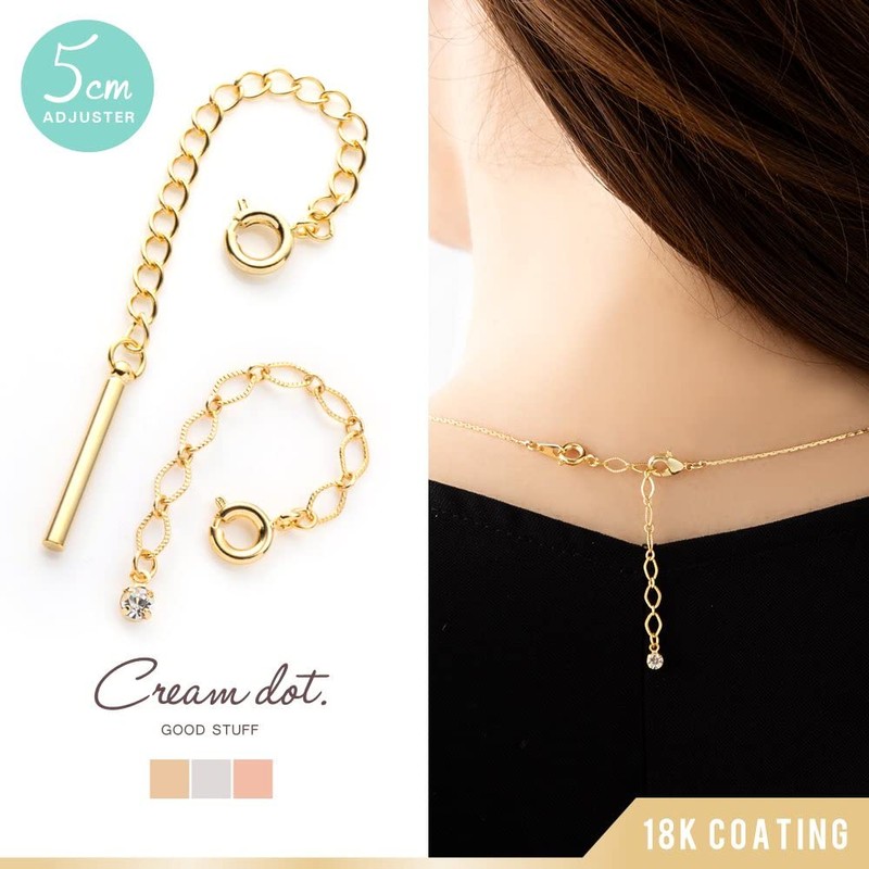 Cream Dot Necklace, Women's, Popular, Metal Allergy, Nickel-free, 18k Coating,