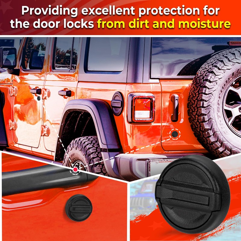 CALBEAU Keyhole Covers for 2007-2018 Jeep Wrangler JK Door, Strong