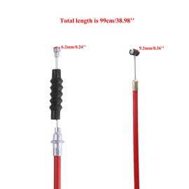 PRO BAT 39" 990mm Clutch Cable with Adjuster for Apollo 125cc 50cc Chinese 70cc 90cc 110cc XR CRF SSR 125cc SDG Coolster Baja Thumpstar Chinese Dirt Pit Bike, Red